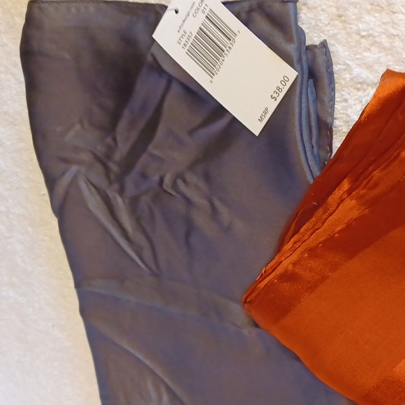 Echo Design 3 silk scarves dark gray, orange, pink new with tags - Picture 4 of 5
